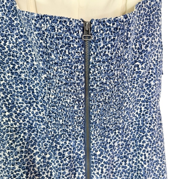 Club Monaco Silk Harper Strapless Mini Dress Blue Abstract Floral Print Size 2 - Picture 8 of 10